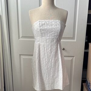 Old Navy White Strapless Eyelet Sundress